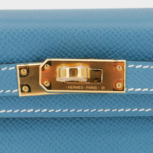 Kohum Kelly Mini II Bleu Jean Epsom Leather GHW