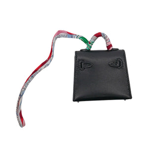 Kohum Micro Mini Kelly Twilly Bag Charm Black Box Calf Leather Palladium Hardware (PHW)